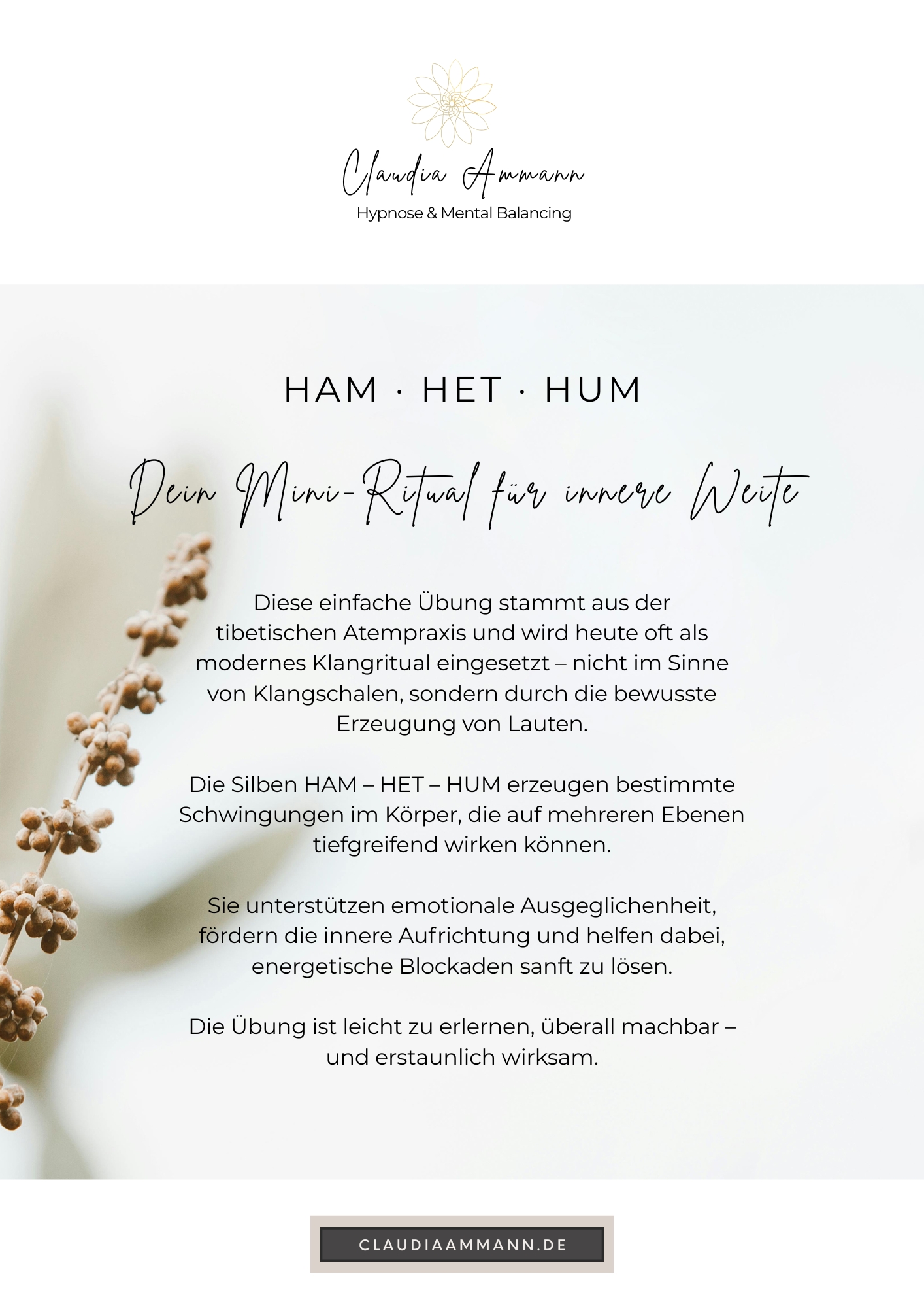 Ham Het Hum Atemritual, Freebie 1. Seite